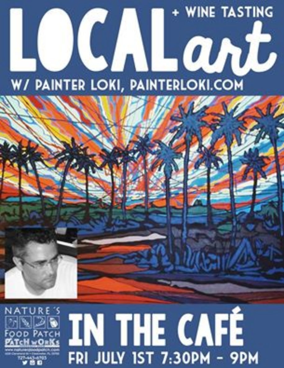 (Past) - Painter Loki Show Invite - Natures Food Patch  - 'Art in the Cafe'